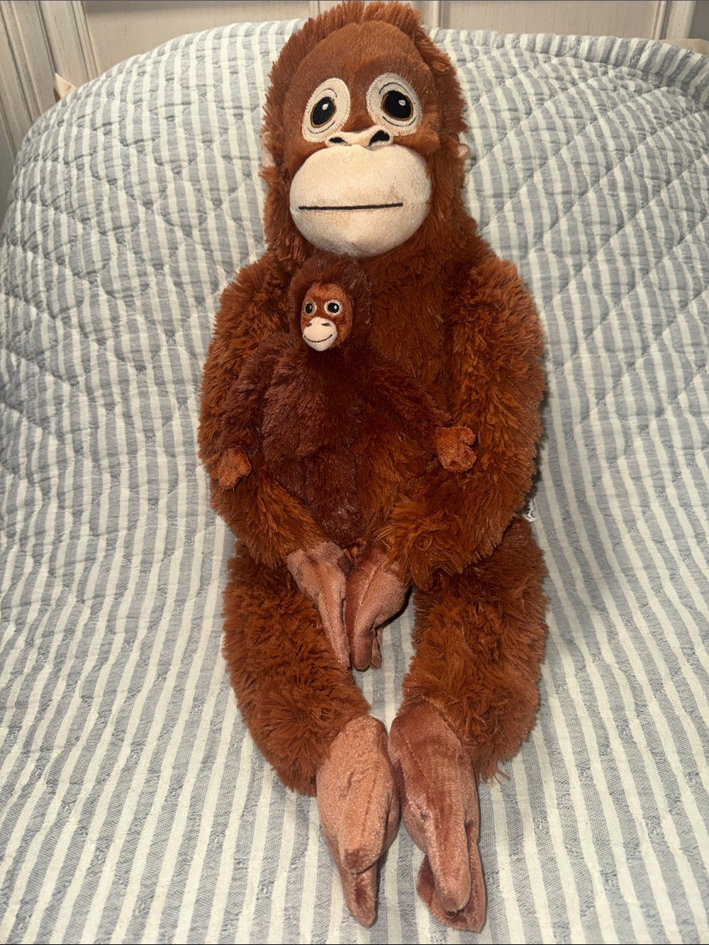 IKEA Brown Plush Orangutan with Baby Stuffed Animal NWT!